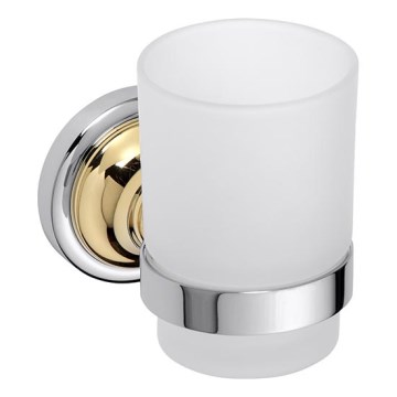 Θήκη για οδοντόβουρτσες 7x9,5 cm ασημένια/χρυσή