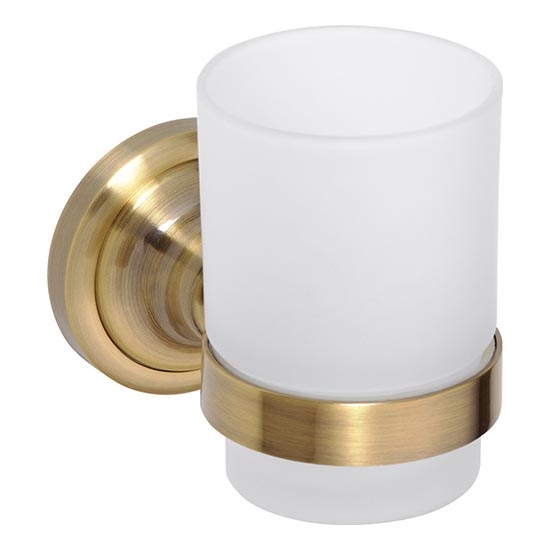 Θήκη για οδοντόβουρτσες 7x9,5 cm μπρονζέ