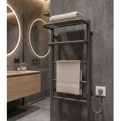 Θερμαντικό σώμα-σκάλα για μπάνιο HOTEL 75W/230V 66x42 cm ανοξείδωτο/ανθρακί δεξιά