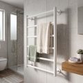 Θερμαντικό σώμα-σκάλα για μπάνιο INOX FLAT 122W/230V 57x43 cm ανοξείδωτο/λευκό