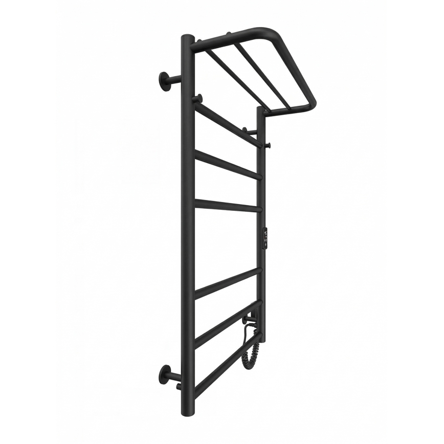 Θερμαντικό σώμα-σκάλα μπάνιου HOME 95W/230V 77x53 cm ανοξείδωτο/μαύρο δεξιά