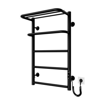 Θερμαντικό σώμα-σκάλα μπάνιου HOTEL 75W/230V 66x42 cm ανοξείδωτο/μαύρο δεξιό