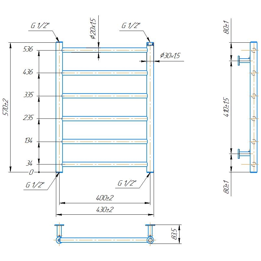 Θερμαντικό σώμα-σκάλα μπάνιου INOX FLAT 122W/230V 57x43 cm ανοξείδωτο/μαύρο