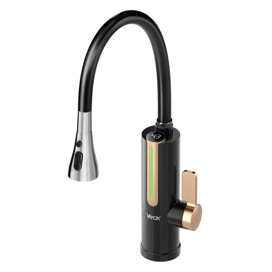 Θερμαντήρας νερού στιγμιαίας ροής με οθόνη LED 3000W/230V IPX4 μαύρο