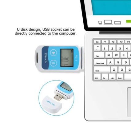 Θερμόμετρο καταγραφής USB/1xCR2032 IP67