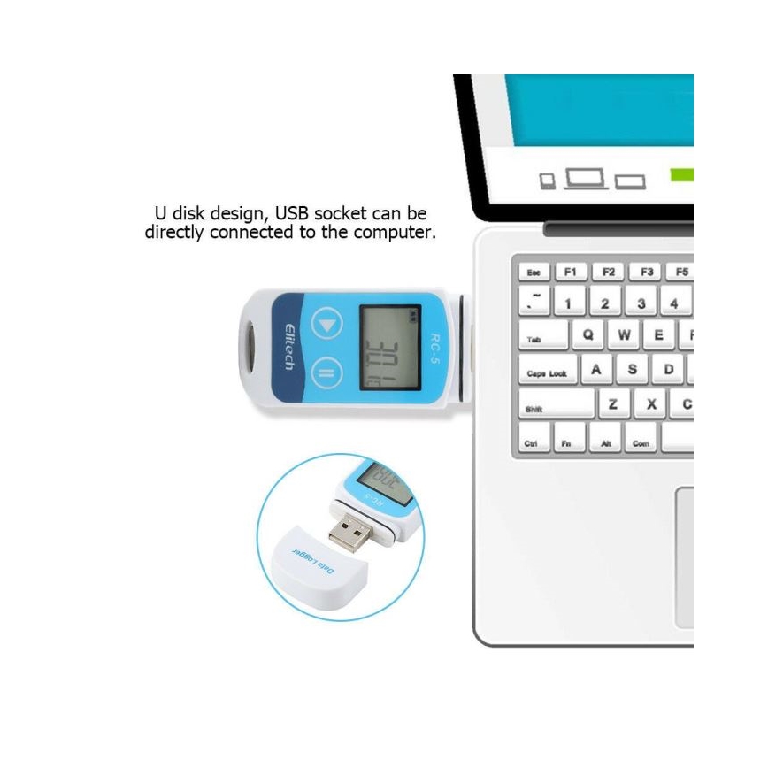 Θερμόμετρο καταγραφής USB/1xCR2032 IP67