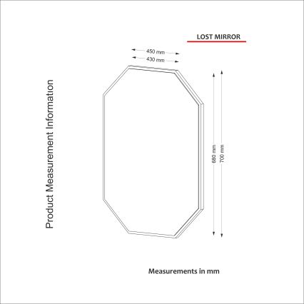 Καθρέπτης τοίχου LOST 70x45 cm καφέ