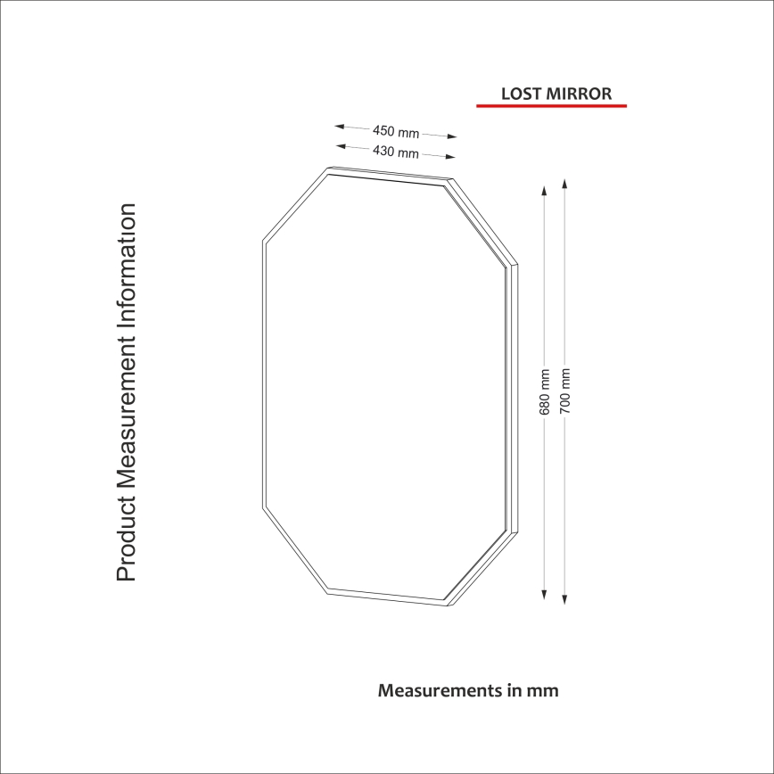 Καθρέπτης τοίχου LOST 70x45 cm καφέ