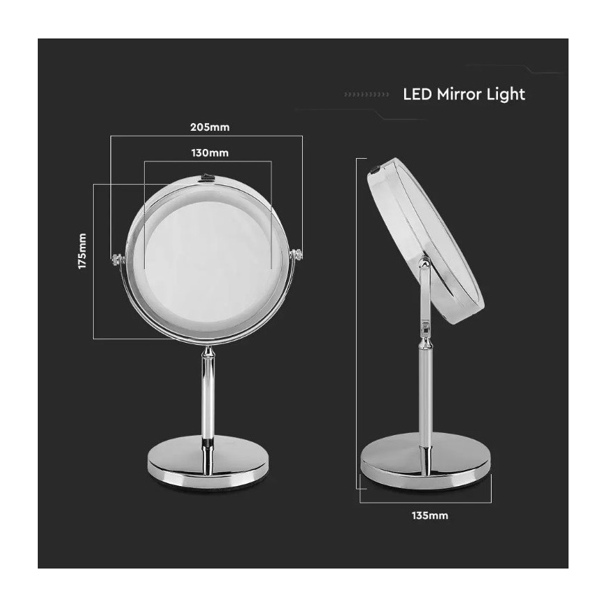 Καθρέφτης καλλωπισμού LED LED/3W/6V IP44