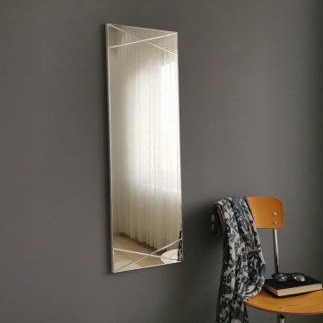Καθρέφτης τοίχου 105x35 cm ασημί