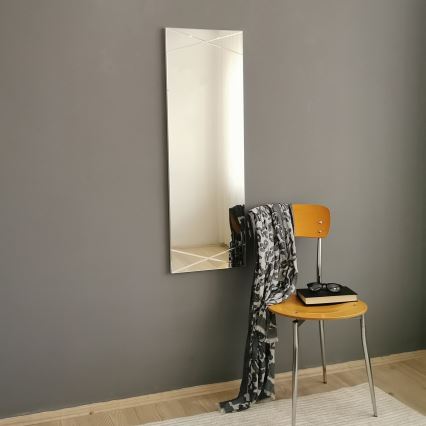 Καθρέφτης τοίχου 105x35 cm ασημί
