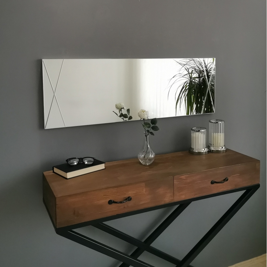 Καθρέφτης τοίχου 105x35 cm ασημί