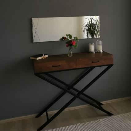 Καθρέφτης τοίχου 105x35 cm ασημί