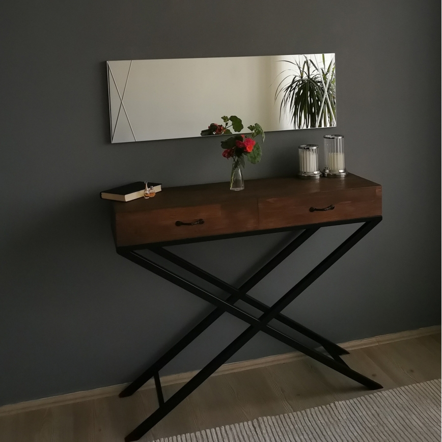 Καθρέφτης τοίχου 105x35 cm ασημί