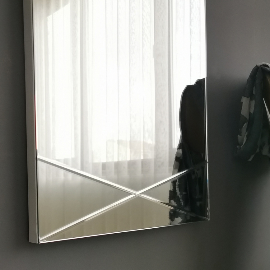Καθρέφτης τοίχου 105x35 cm ασημί