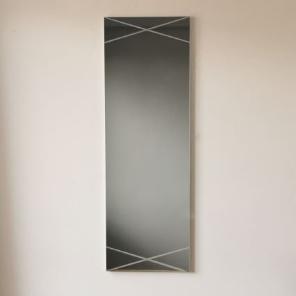 Καθρέφτης τοίχου 105x35 cm ασημί