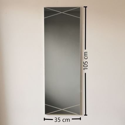 Καθρέφτης τοίχου 105x35 cm ασημί
