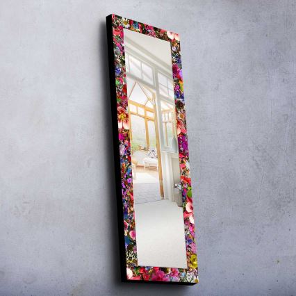 Καθρέφτης τοίχου 120x40 cm πεύκο/λουλούδια