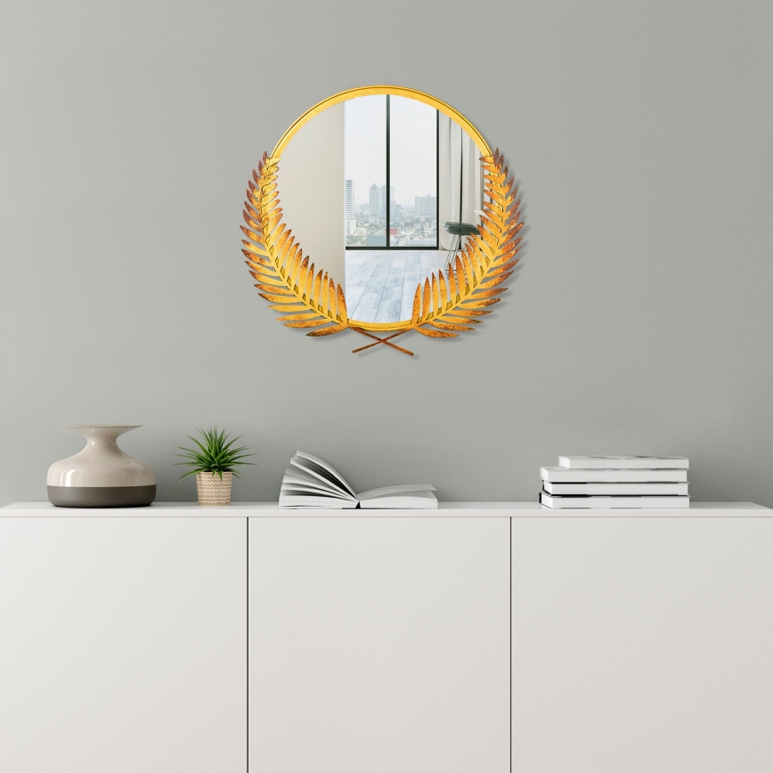 Καθρέφτης τοίχου PALM 59x57 cm χρυσαφί