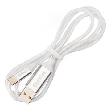 Καλώδιο USB USB-A / USB-C connector με LED οπίσθιο φωτισμό 18W 1m λευκό
