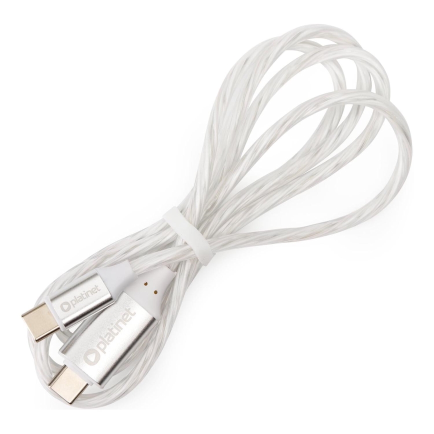 Καλώδιο USB USB-C / USB-C connector με LED οπίσθιο φωτισμό 18 60W 1m λευκό