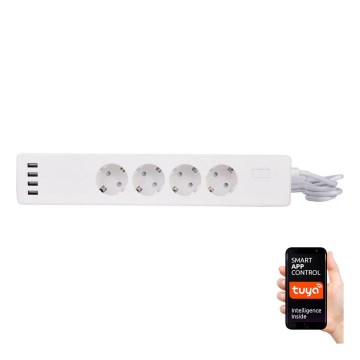 Καλώδιο επέκτασης με διακόπτη 1,8 μ. + 4xUSB/Wi-Fi Tuya SCHUKO