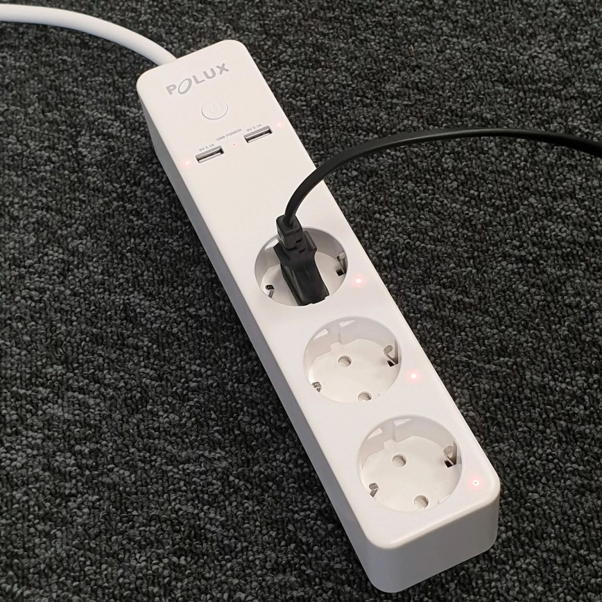 Καλώδιο προέκτασης SMART με διακόπτη 1,5m + 2xUSB/Wi-Fi Tuya SCHUKO