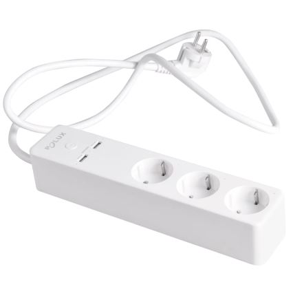 Καλώδιο προέκτασης SMART με διακόπτη 1,5m + 2xUSB/Wi-Fi Tuya SCHUKO