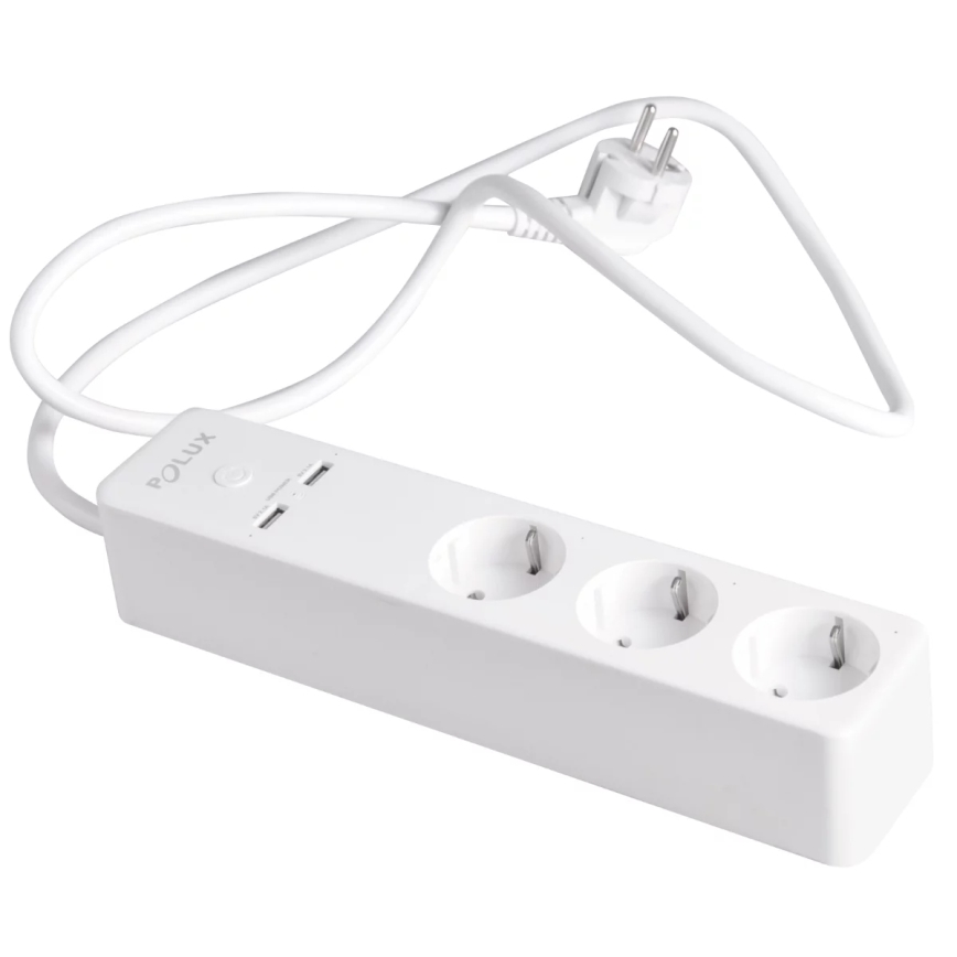 Καλώδιο προέκτασης SMART με διακόπτη 1,5m + 2xUSB/Wi-Fi Tuya SCHUKO