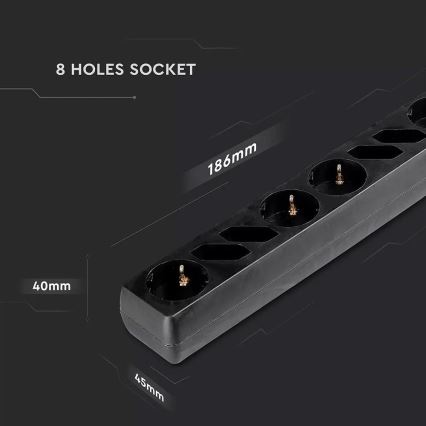 Πολύπριζο με διακόπτη SCHUKO 8Z 1,5 m