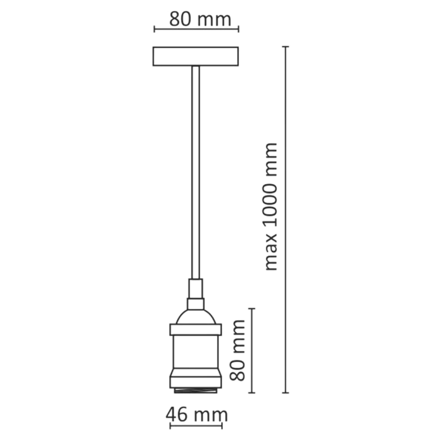 Καλώδιο τροφοδοσίας 1xE27/20W/230V χαλκός