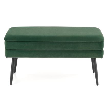 Καπιτονέ πάγκος με αποθηκευτικό χώρο VELVA 37x78 cm πράσινο/μαύρο
