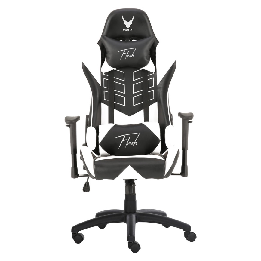Καρέκλα gaming VARR Flash με οπίσθιο φωτισμό LED RGB + τηλεχειριστήριο μαύρο/λευκό