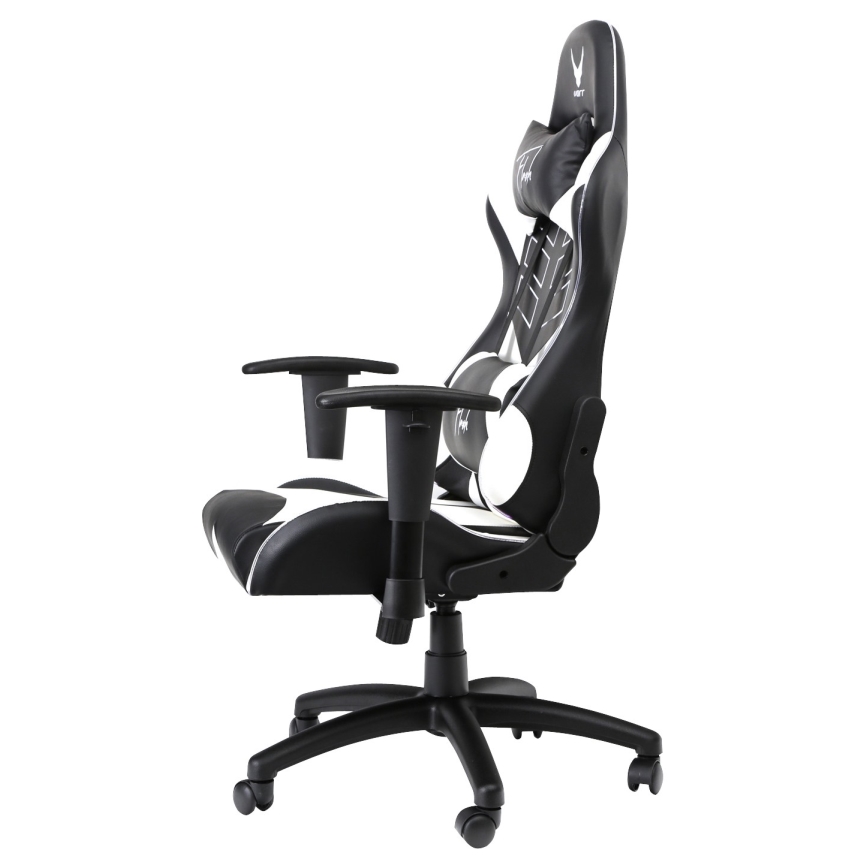 Καρέκλα gaming VARR Flash με οπίσθιο φωτισμό LED RGB + τηλεχειριστήριο μαύρο/λευκό