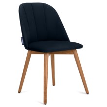 Καρέκλα τραπεζαρίας BAKERI 86x48 cm σκούρο μπλε/οξιά