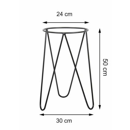 Κασπώ με βάση LOFT 50x30 cm μαύρο