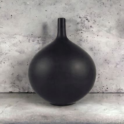 Κεραμικό βάζο 24 cm, ματ μαύρο