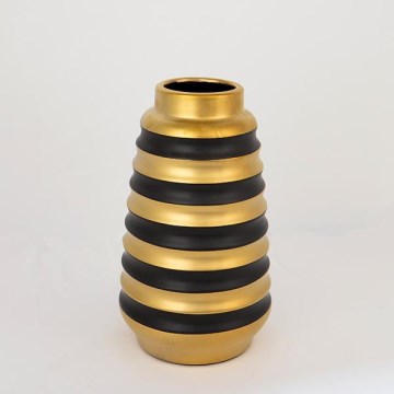 Κεραμικό βάζο 25x14 cm χρυσό/μαύρο