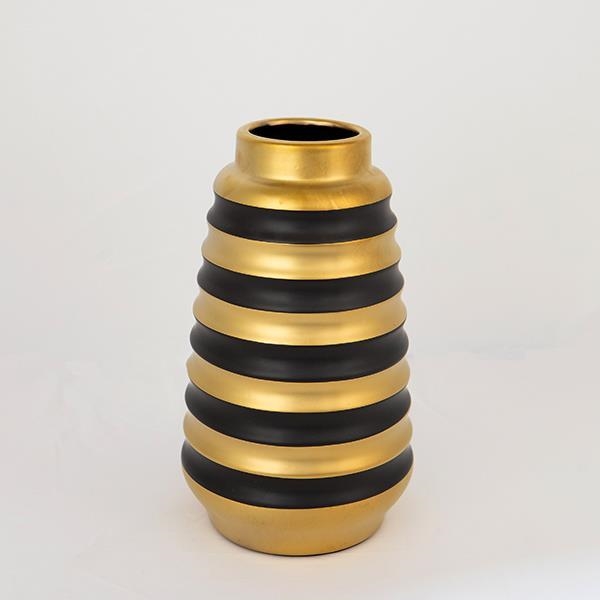 Κεραμικό βάζο 25x14 cm χρυσό/μαύρο