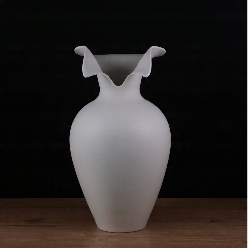 Κεραμικό βάζο 41,5x23 cm λευκό