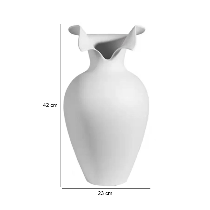 Κεραμικό βάζο 41,5x23 cm λευκό