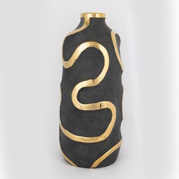 Κεραμικό βάζο 45x19,5 cm χρυσό/μαύρο