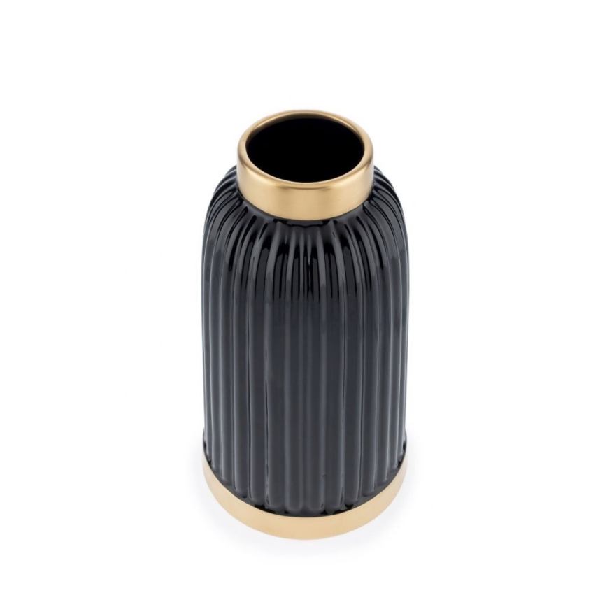 Κεραμικό βάζο ROSIE 25x13 cm μαύρο/χρυσό