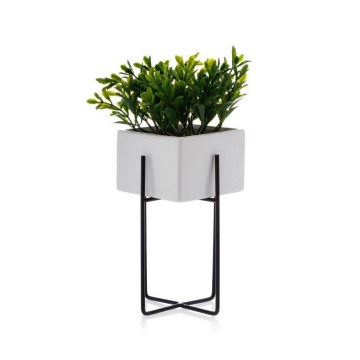 Κεραμικό κασπώ με βάση MIZU 20,4x12,1 cm λευκό/μαύρο