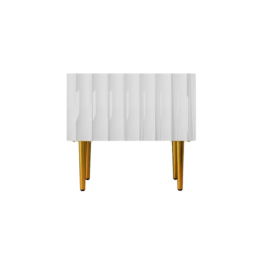 Κομοδίνο ARCOS 46x50 cm λευκό/χρυσαφί