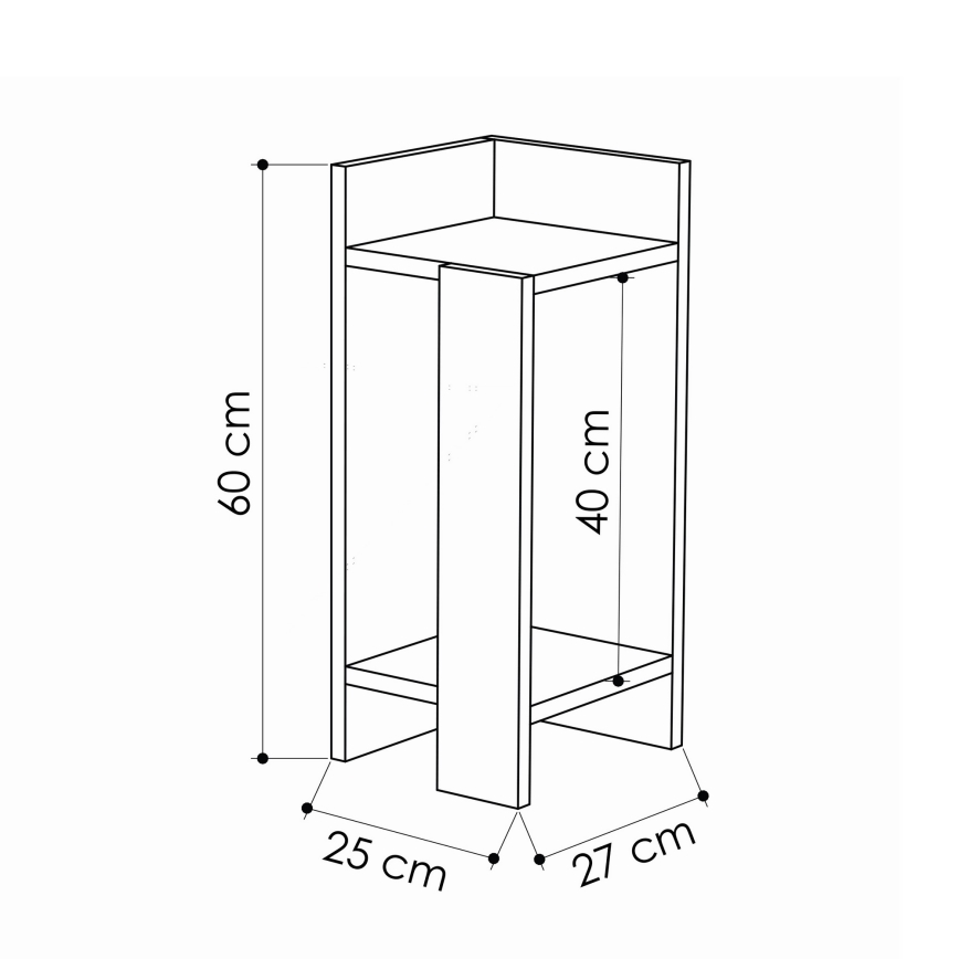 Κομοδίνο ELOS 60x25 cm λευκό