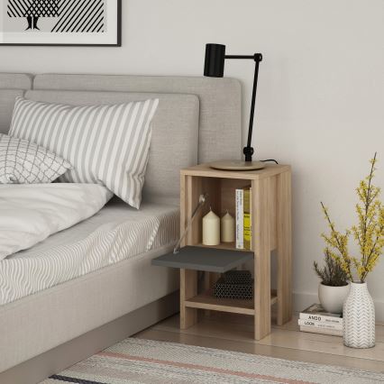Κομοδίνο EMA 55x30 cm καφέ/γκρι