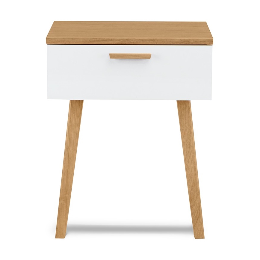 Κομοδίνο FRISK 60x48 cm δρυς/λευκό