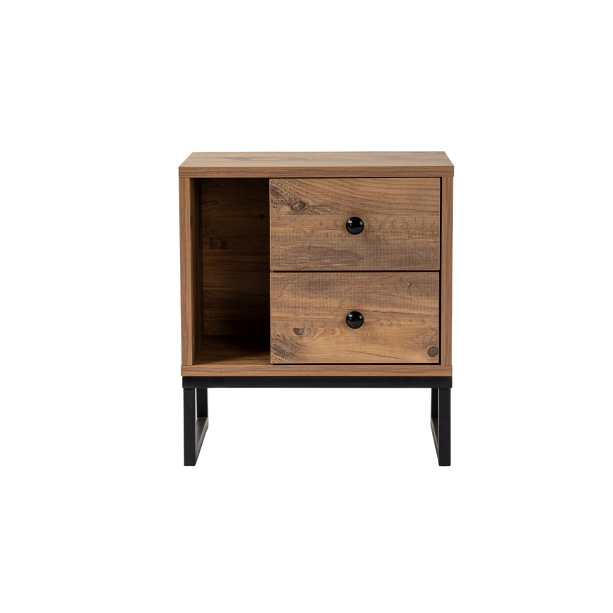 Κομοδίνο GLIMMER 50x45,2 cm πεύκο atlantic/μαύρο