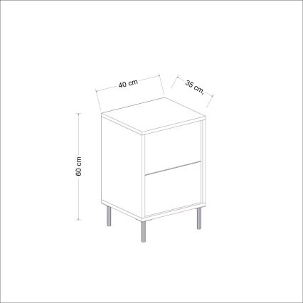 Κομοδίνο IMAJ 60x40 cm ανθρακί